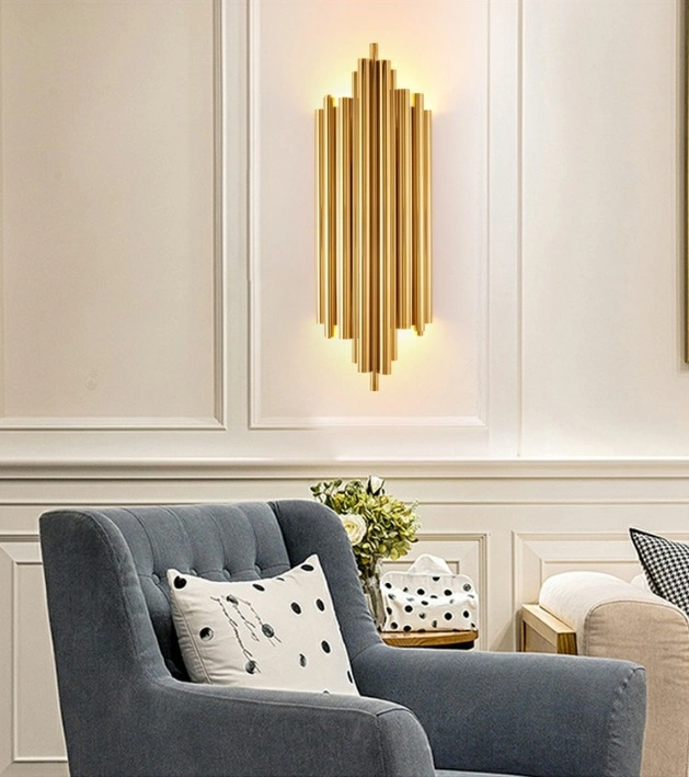 Modern Big Project Hotel Gold LED Decorative Wall Lamp