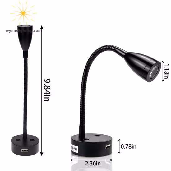 Tianhua Lampada da tavolo per lettura con luce per unghie a LED pieghevole a 3 dimmer Luminosità regolabile leggera europea 3AAA con caricatore per porta USB