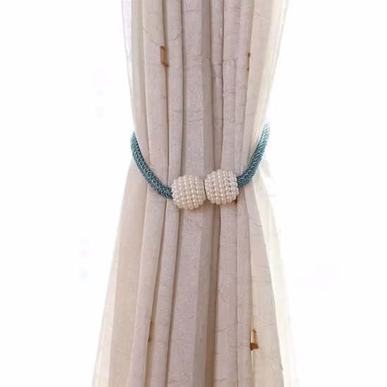 Forti fermatende magnetiche per tende, fermagli per finestre in corda decorativa con perle